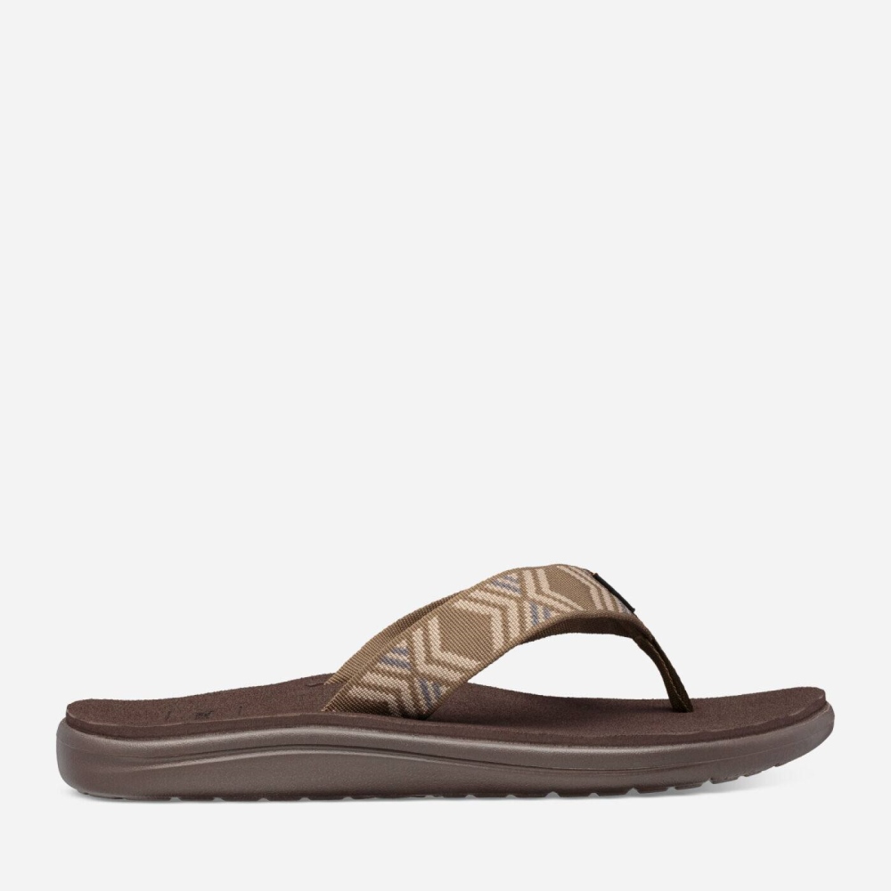 Teva Voya Flip - Men's Teva Sandals - Dark Olive | India (AIHQ43016)